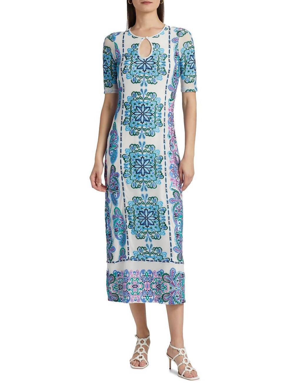 NEW JOHNNY WAS haddey mesh midi dress in belmont sunset